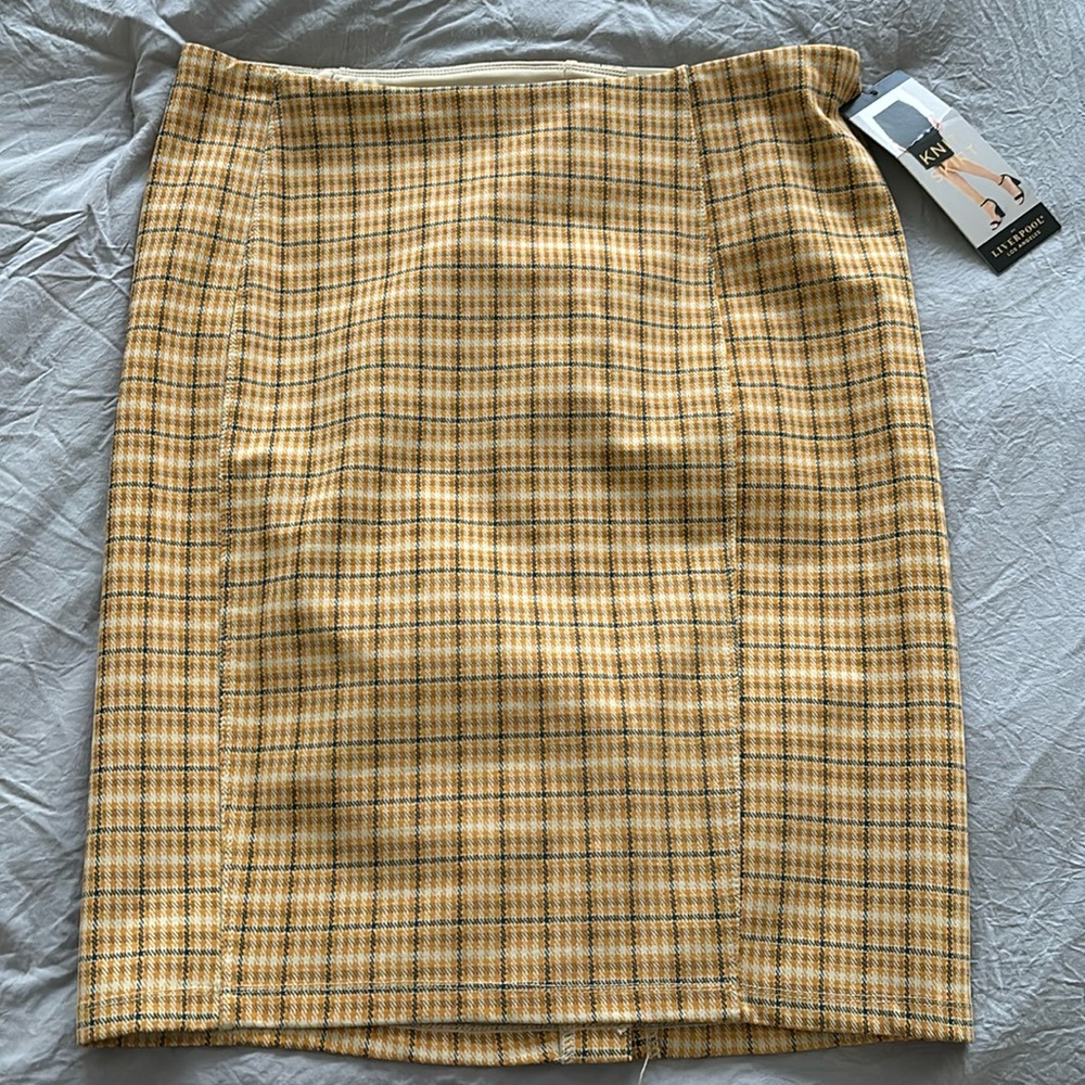 Liverpool NWT High Waist Pencil Skirt Gold and Black Size 8/29
